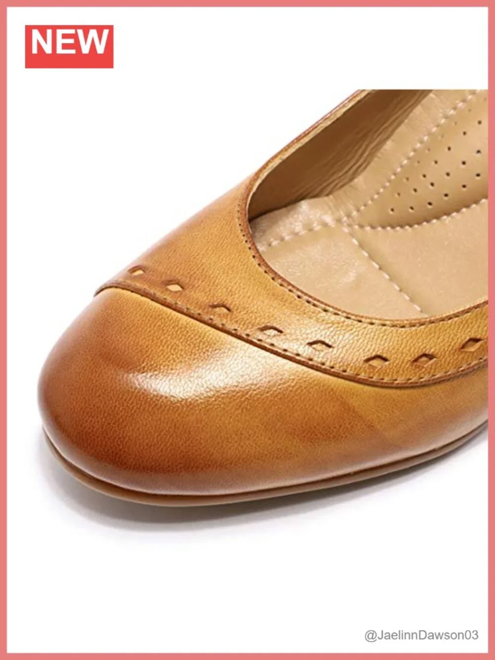 Women's Leather Mid Wedge Heel Pumps